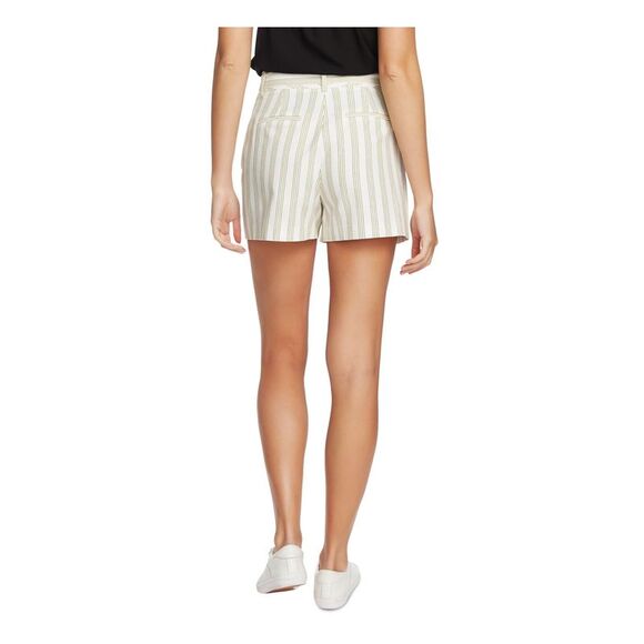 1. STATE Womens Ivory Zippered Tie-waist  2-1/2  Inseam Striped Shorts 16 - Picture 2 of 2